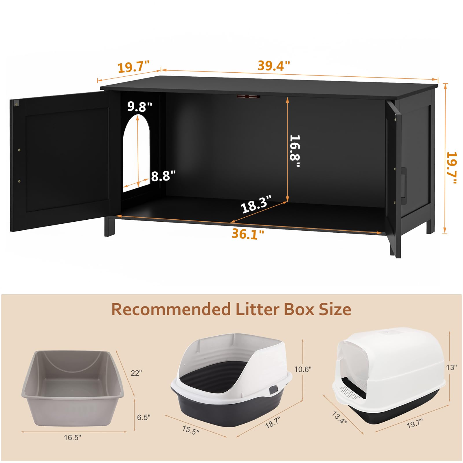 Homhedy all-in-one pet furniture used as end table with hidden litter area