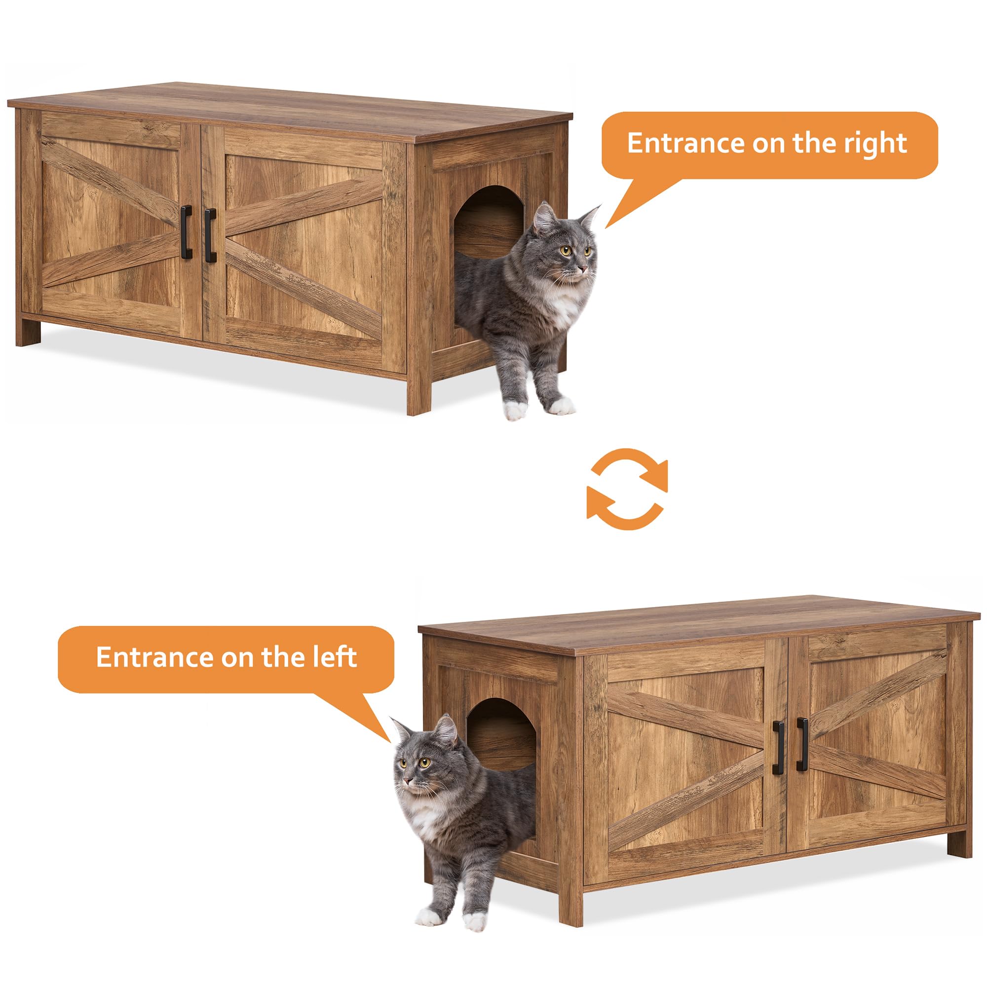 Homhedy left-side entrance on cat litter enclosure for convenient scooping.