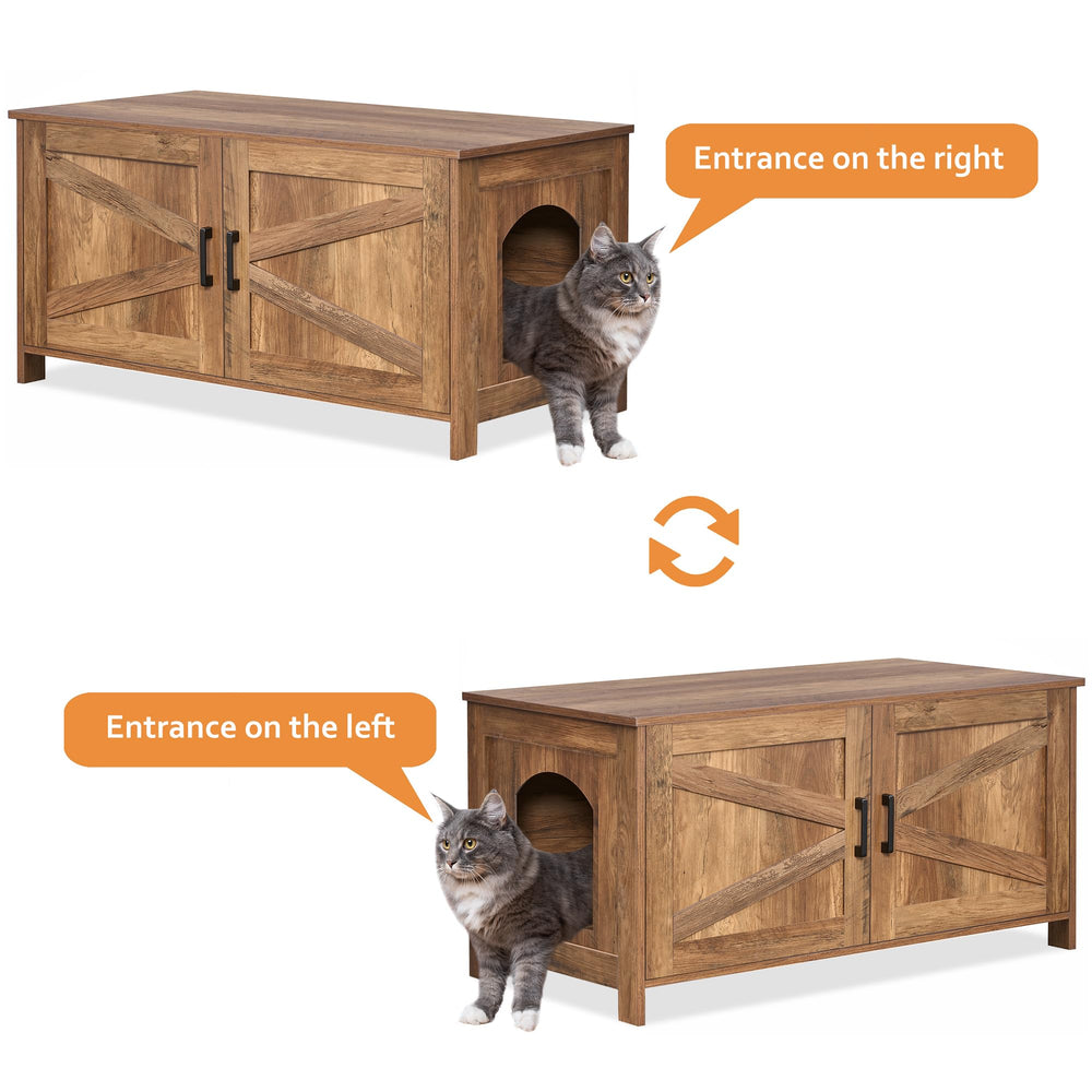 Homhedy left-side entrance on cat litter enclosure for convenient scooping.