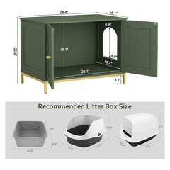 Homhedy cat litter box enclosure dog-proof design helps keep other pets out of the litter area.
