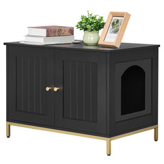Homhedy cat litter box enclosure front view shows discreet hideaway and modern styling.