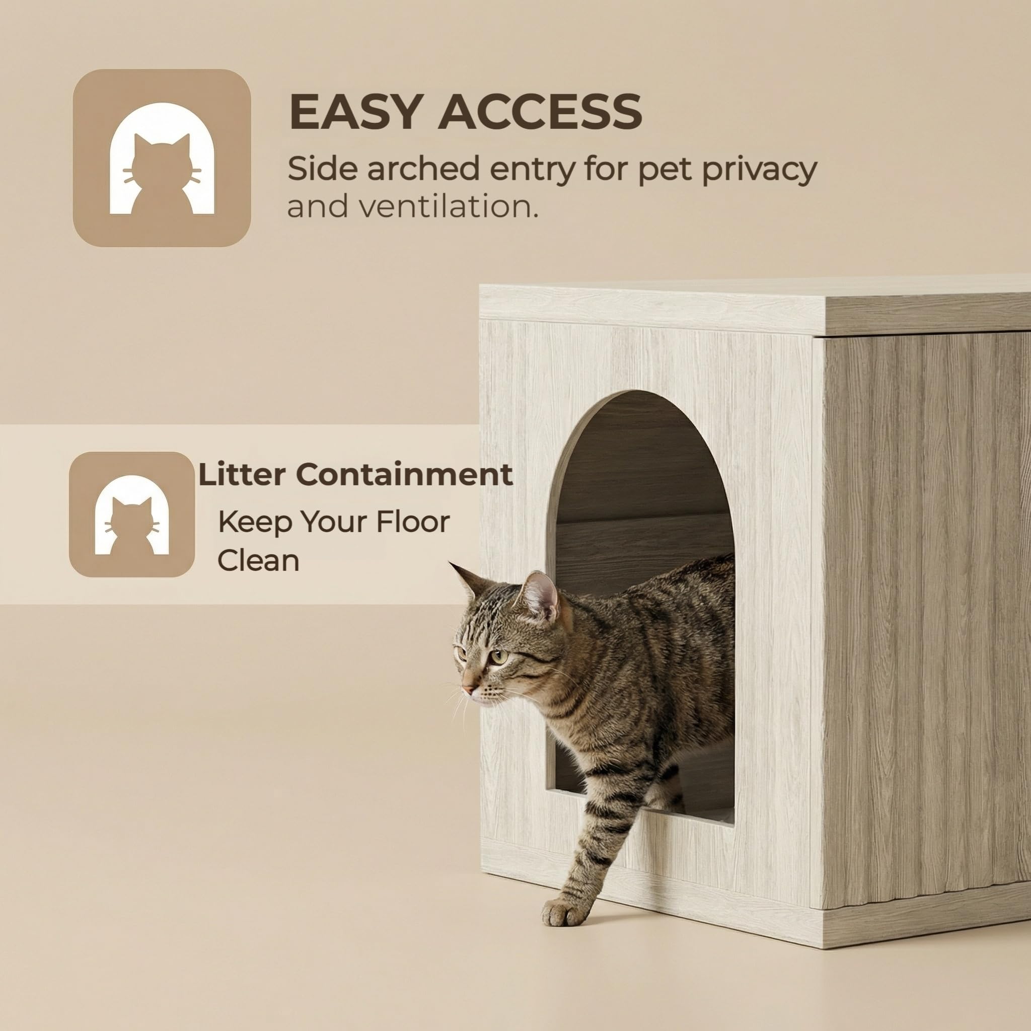 Homhedy cat washroom interior spacious space for private litter area