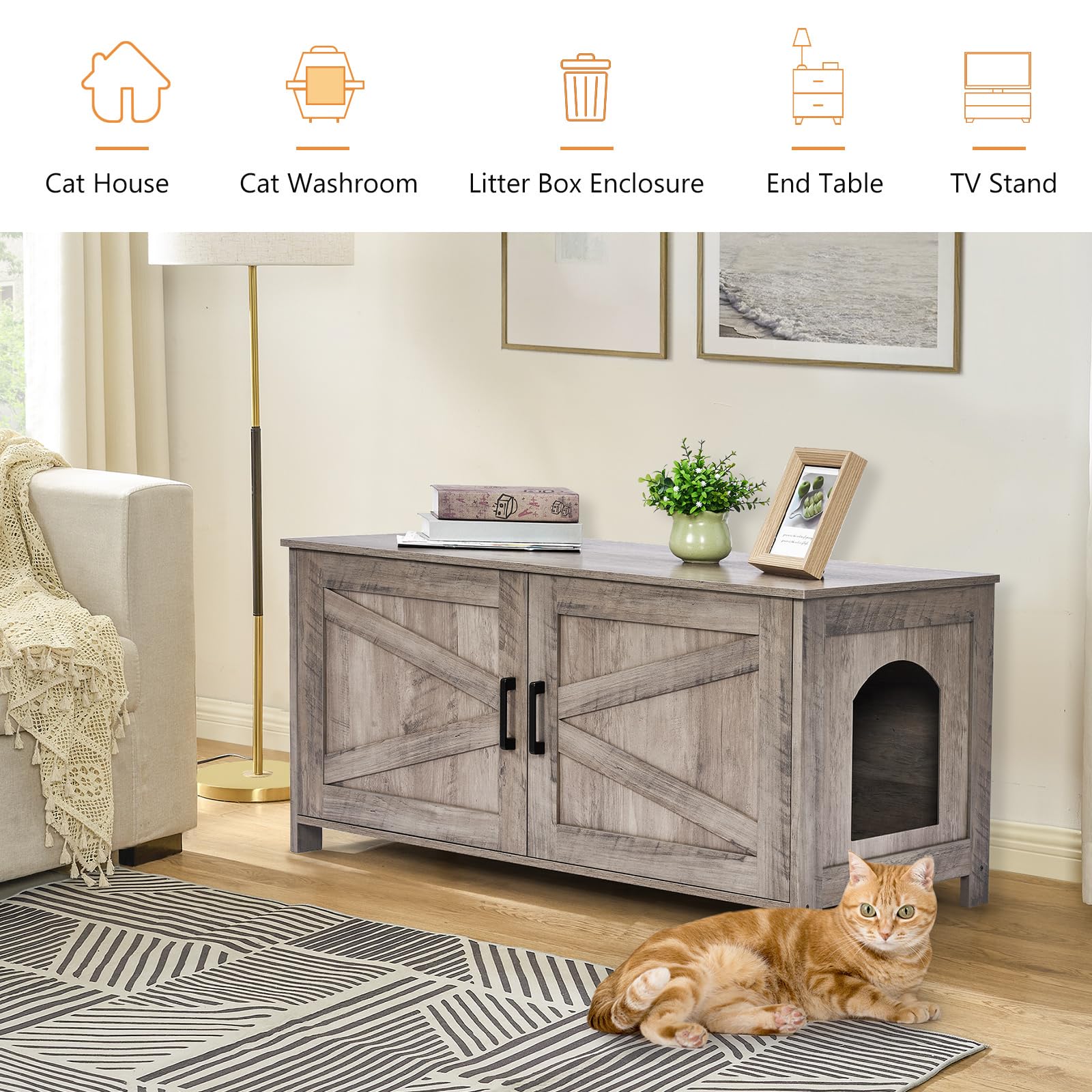 Homhedy privacy doors keep litter hidden and odors contained.