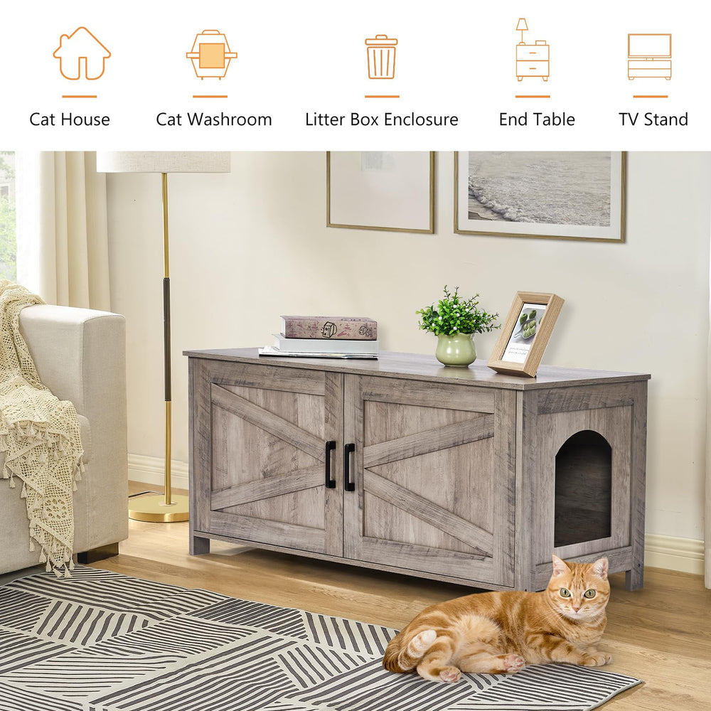 Homhedy privacy doors keep litter hidden and odors contained.