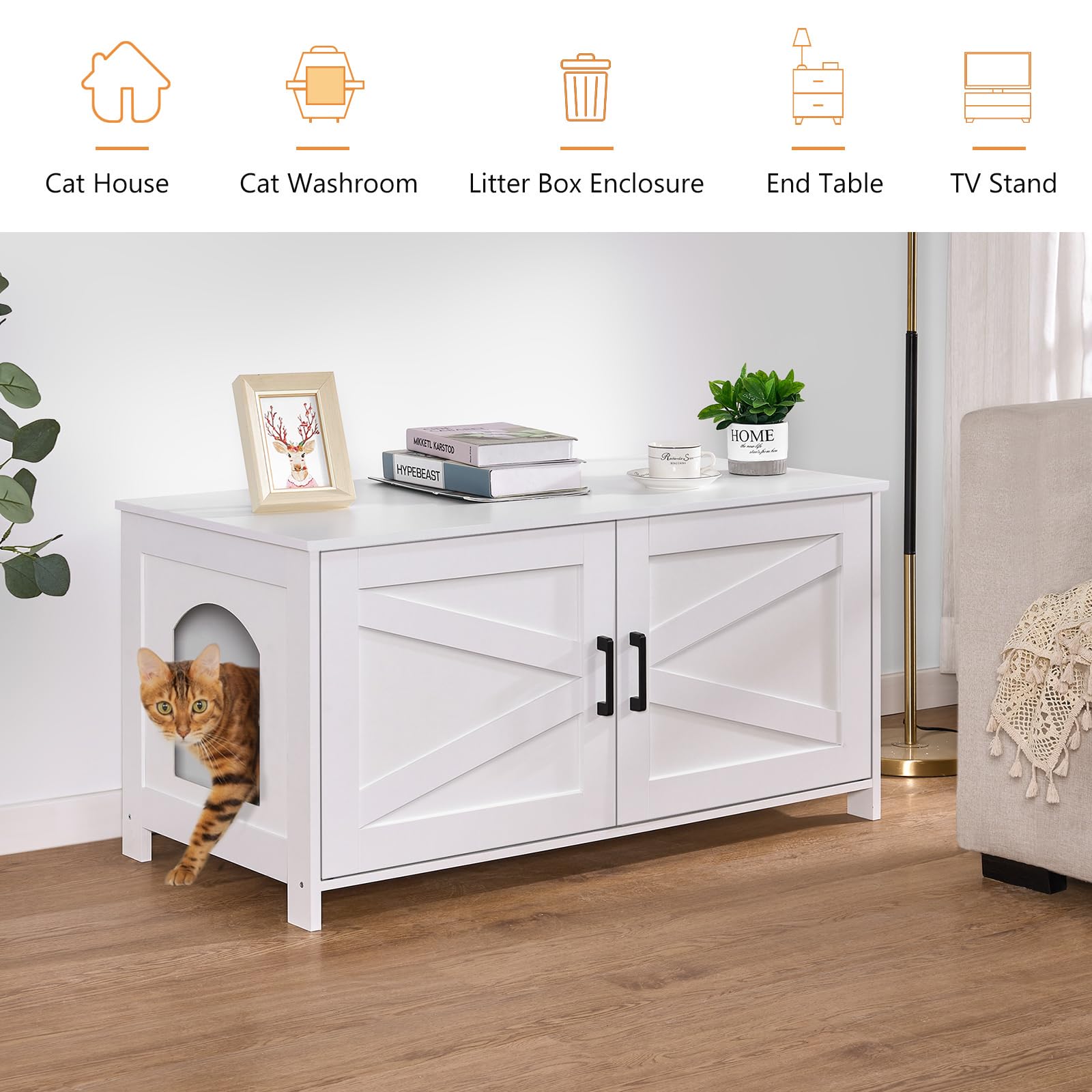 Top surface of the Homhedy enclosure supports decor like plants and books