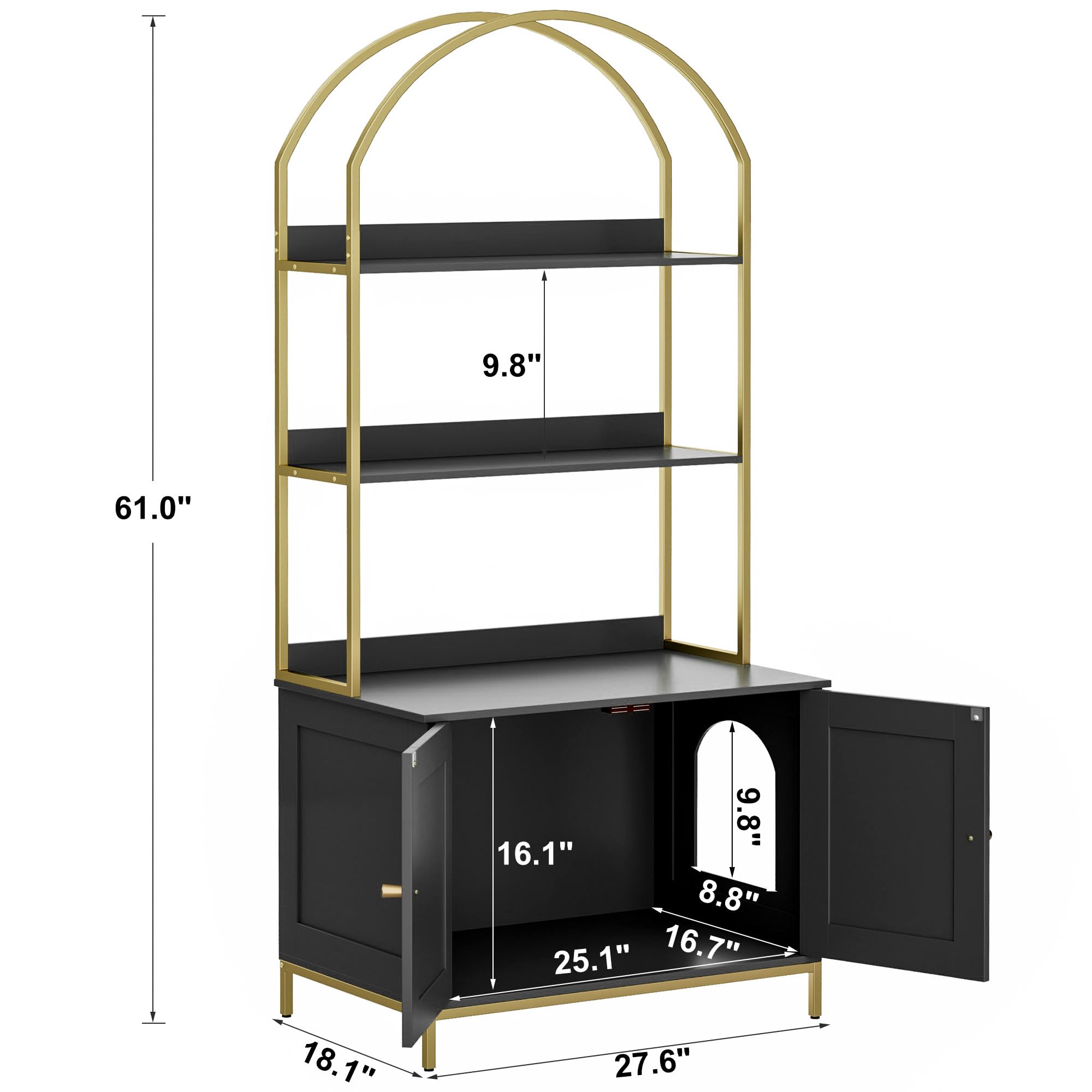 Homhedy top storage shelf keeps supplies within reach and organized.