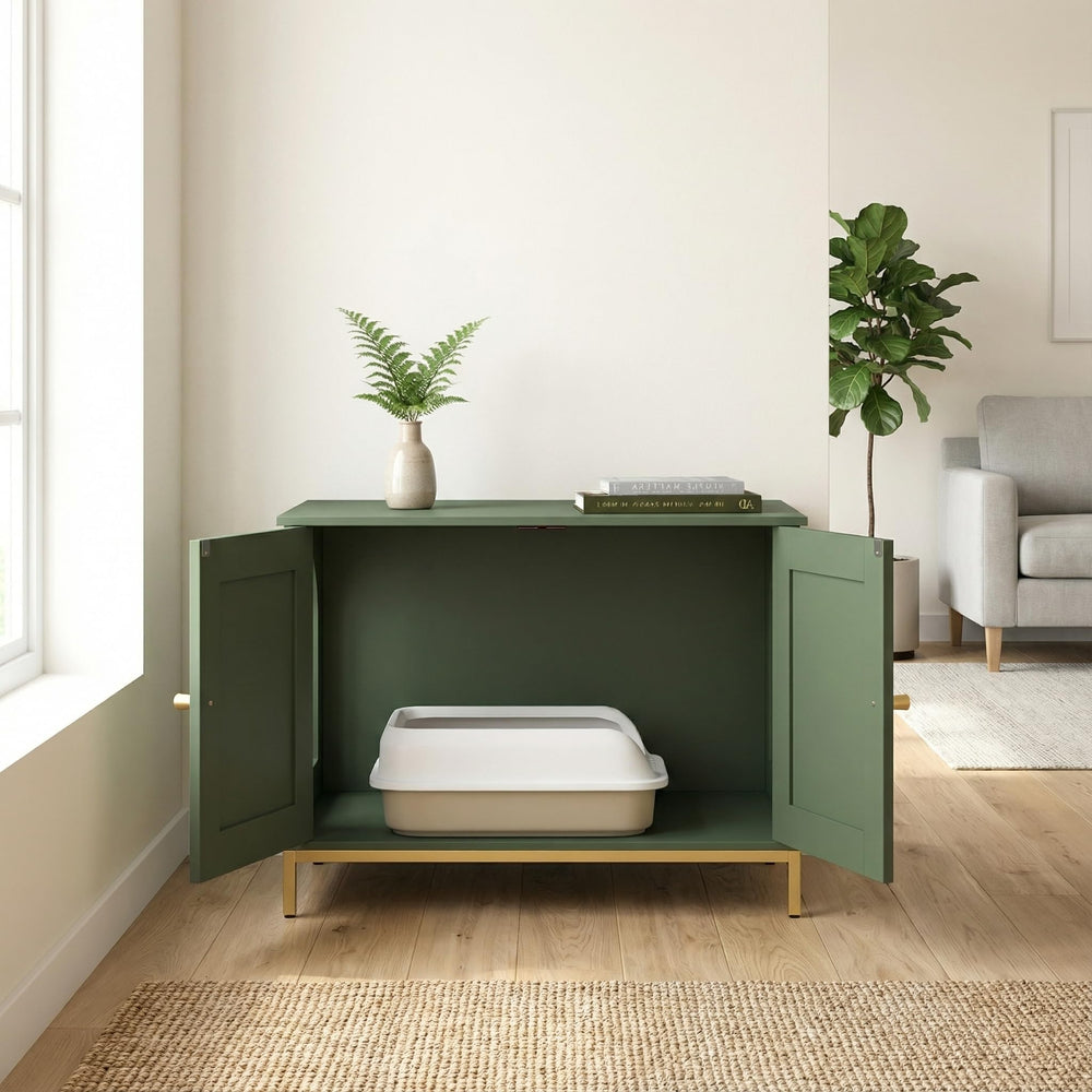 Homhedy cat litter box enclosure top surface ready for décor or daily essentials.