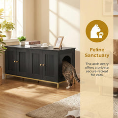 Homhedy enclosure shows dog-proof doors for a tidy litter area
