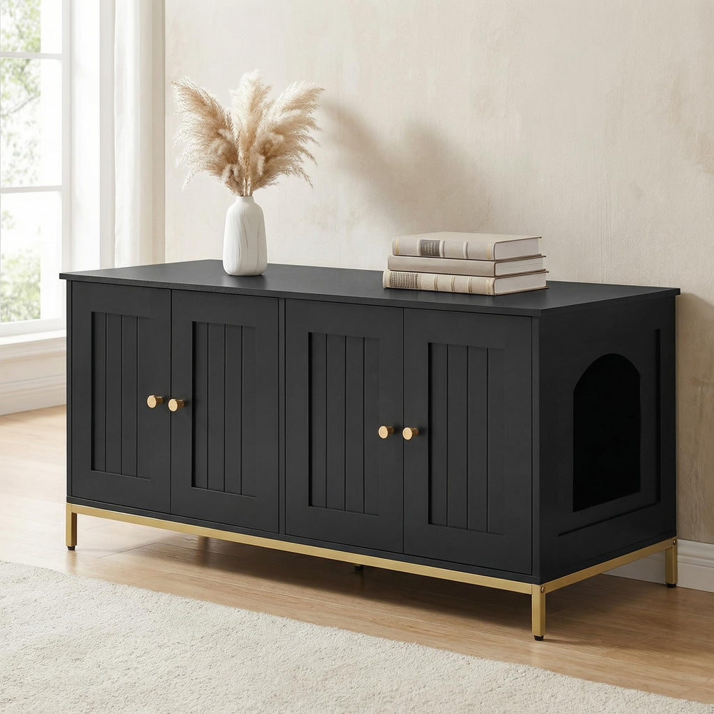Homhedy two-door design blends into black and gold finish