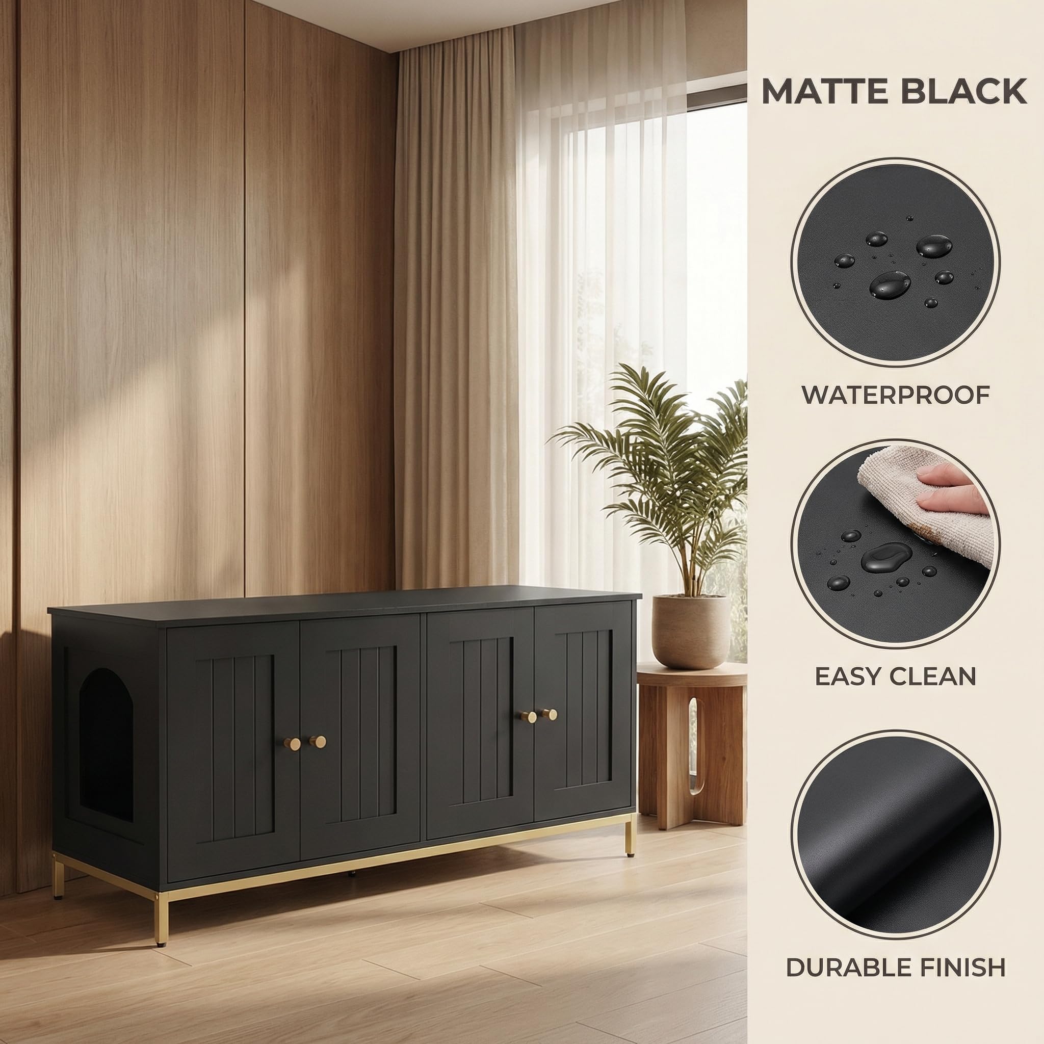 Homhedy hidden litter box doubles as stylish living room furniture