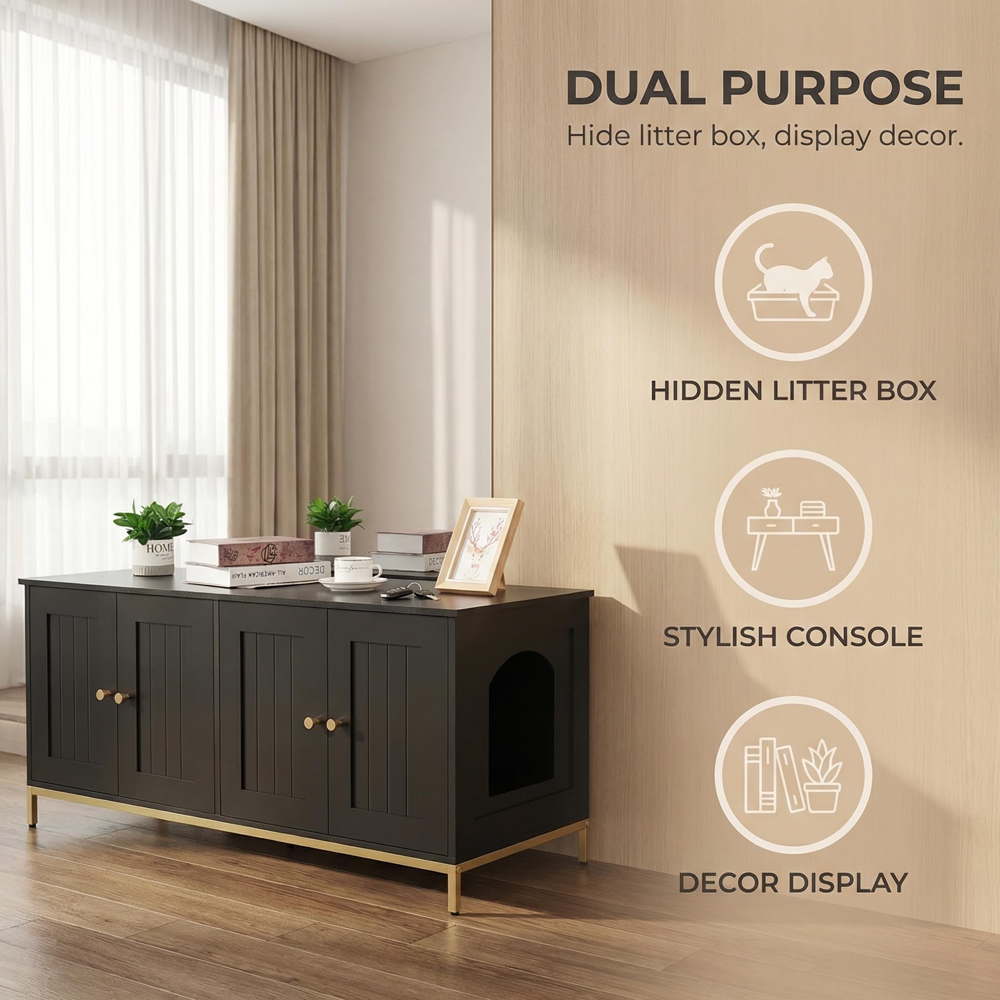 Homhedy litter enclosure with sturdy metal legs supports busy households