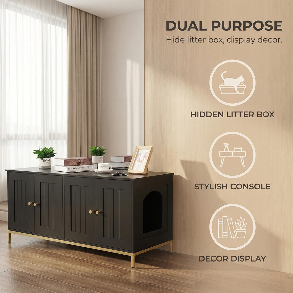 Homhedy litter enclosure with sturdy metal legs supports busy households