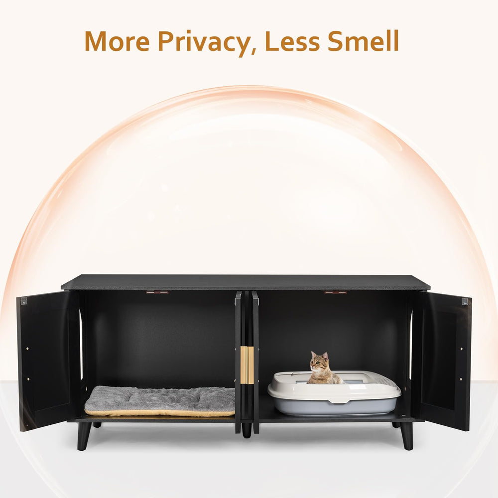 Homhedy dual cabinets fit two cats and standard litter boxes