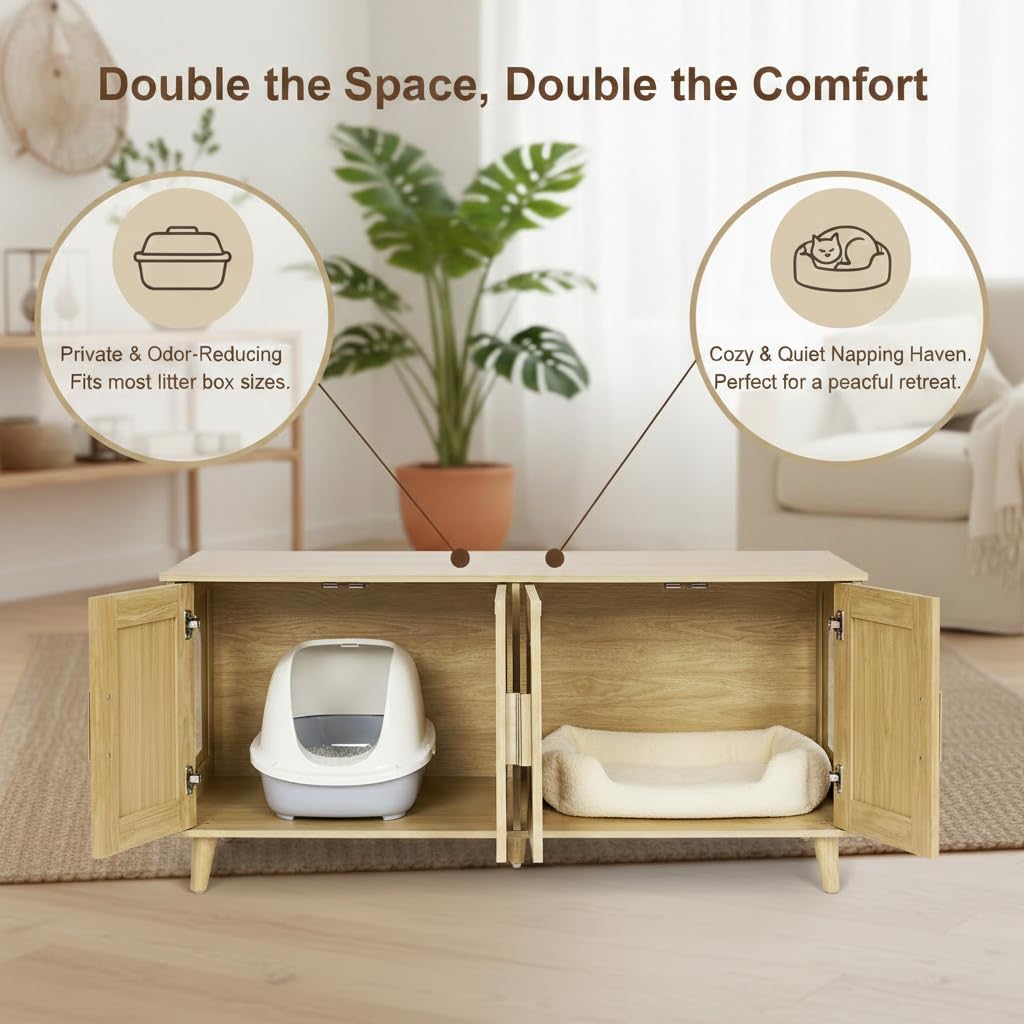 Homhedy end-table style cat furniture fits living rooms as a coffee table.