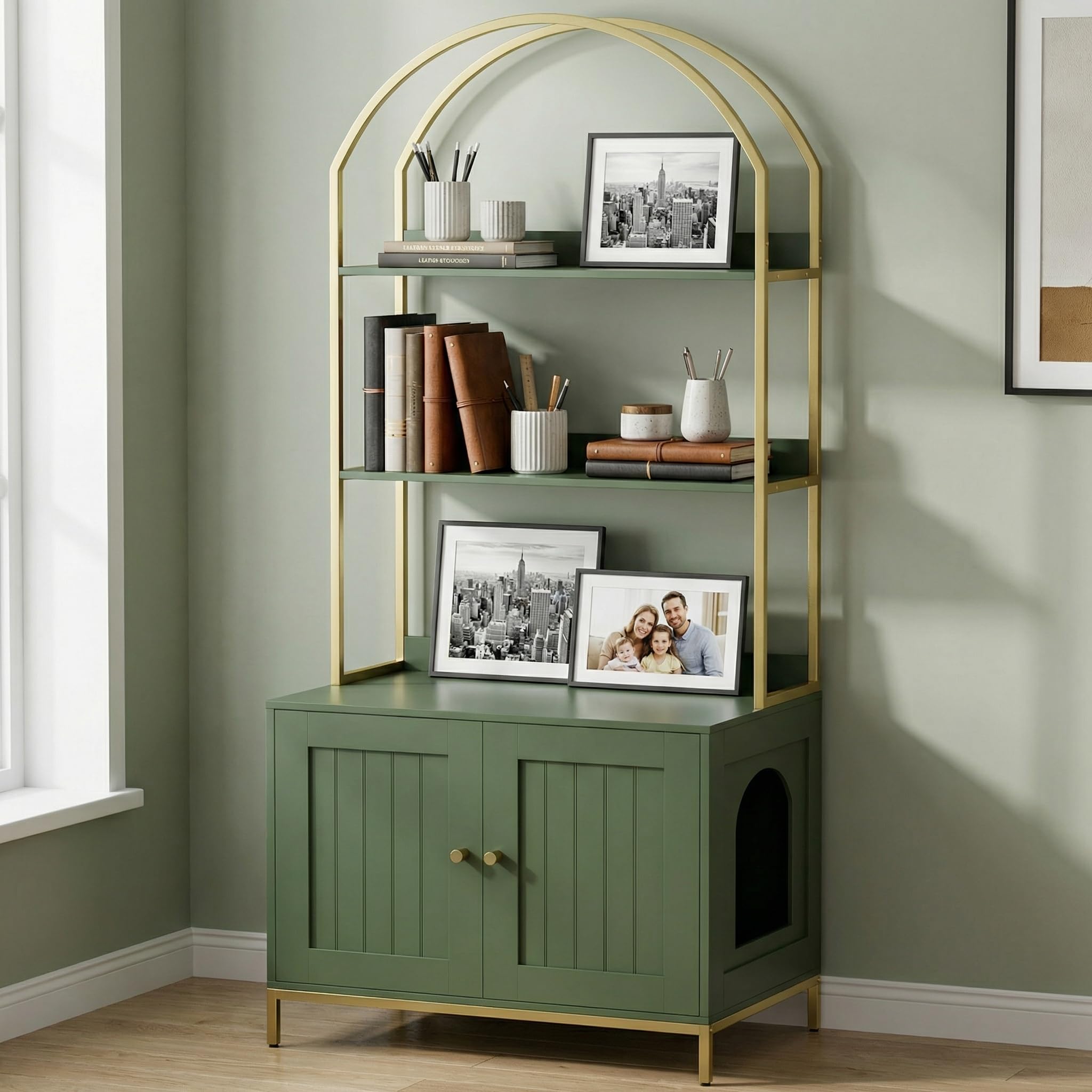 Homhedy hidden design keeps litter area discreet and tidy.