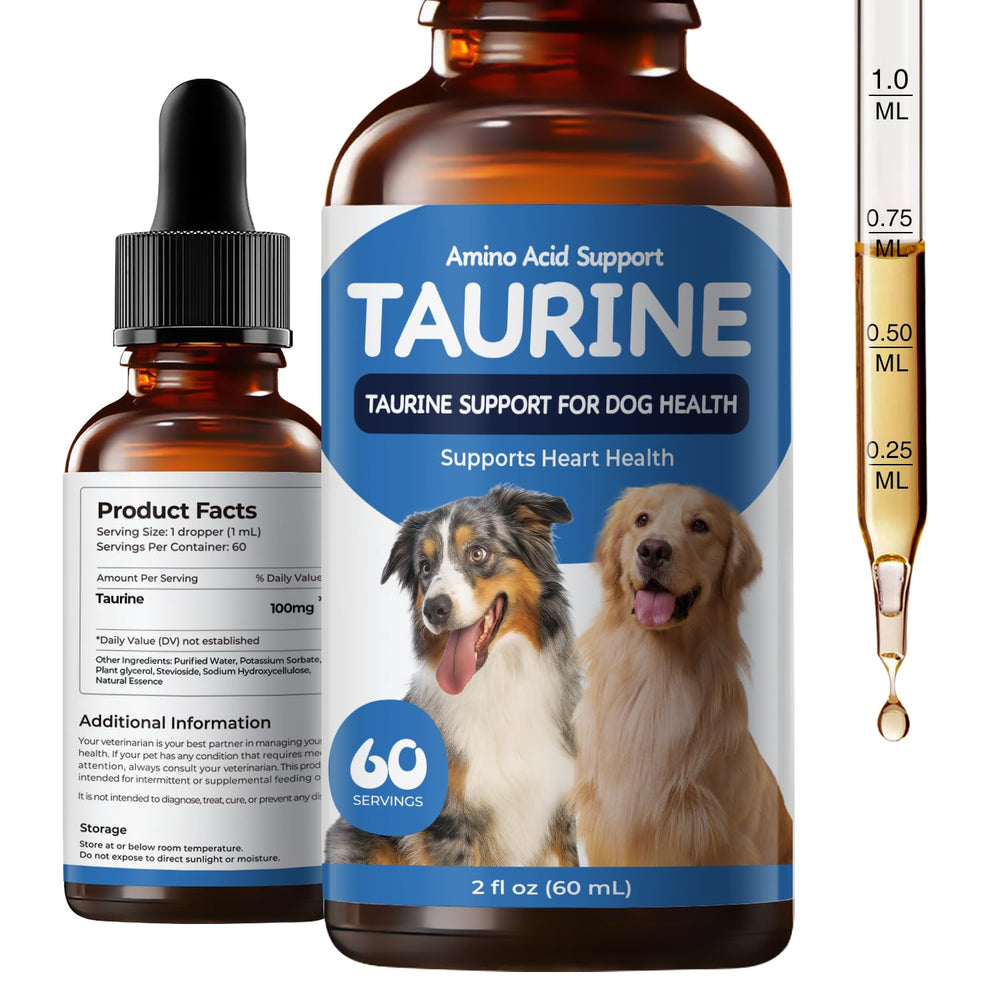 Homibabis Taurine liquid drops bottle close-up for consistent daily nutrition.