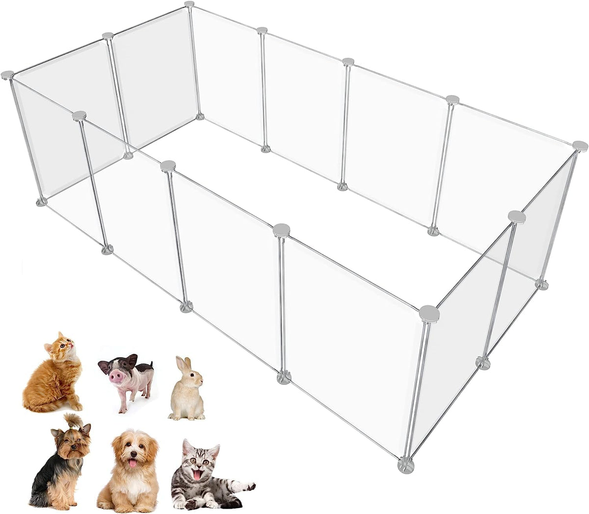 HOMICKER Pet Playpen: panel assembly shows simple setup and clear pet visibility