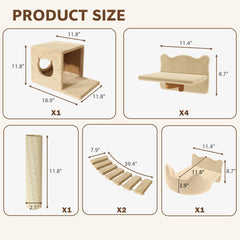 Homiflex cat house condo on shelves provides a private retreat for cats.