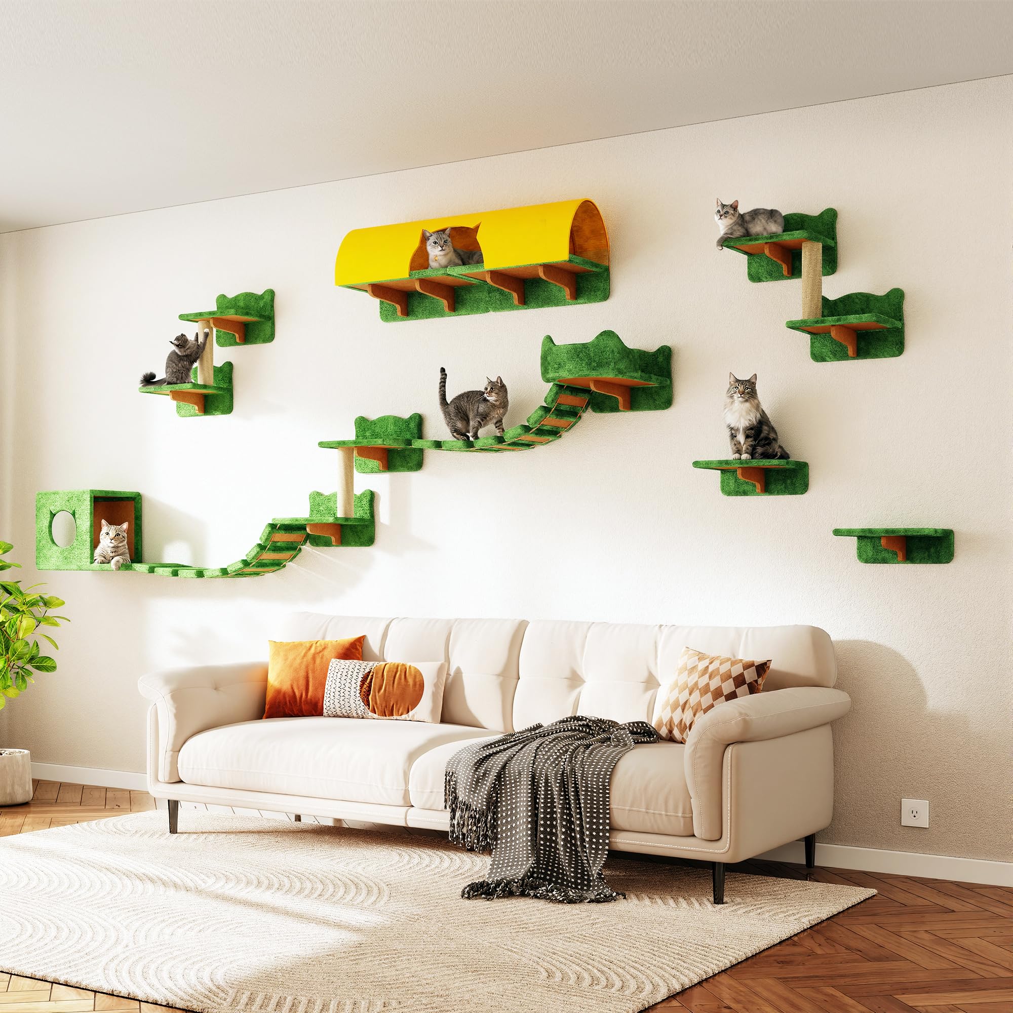 Homiflex bridge ladder links shelves for an engaging climbing route.