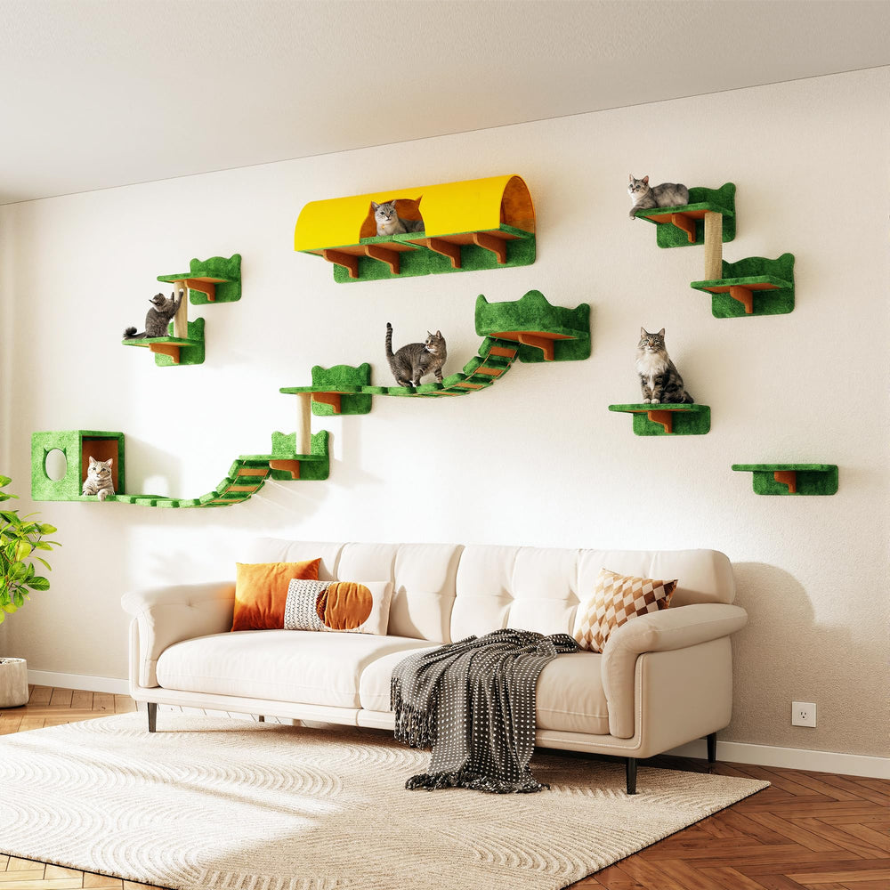 Homiflex bridge ladder links shelves for an engaging climbing route.