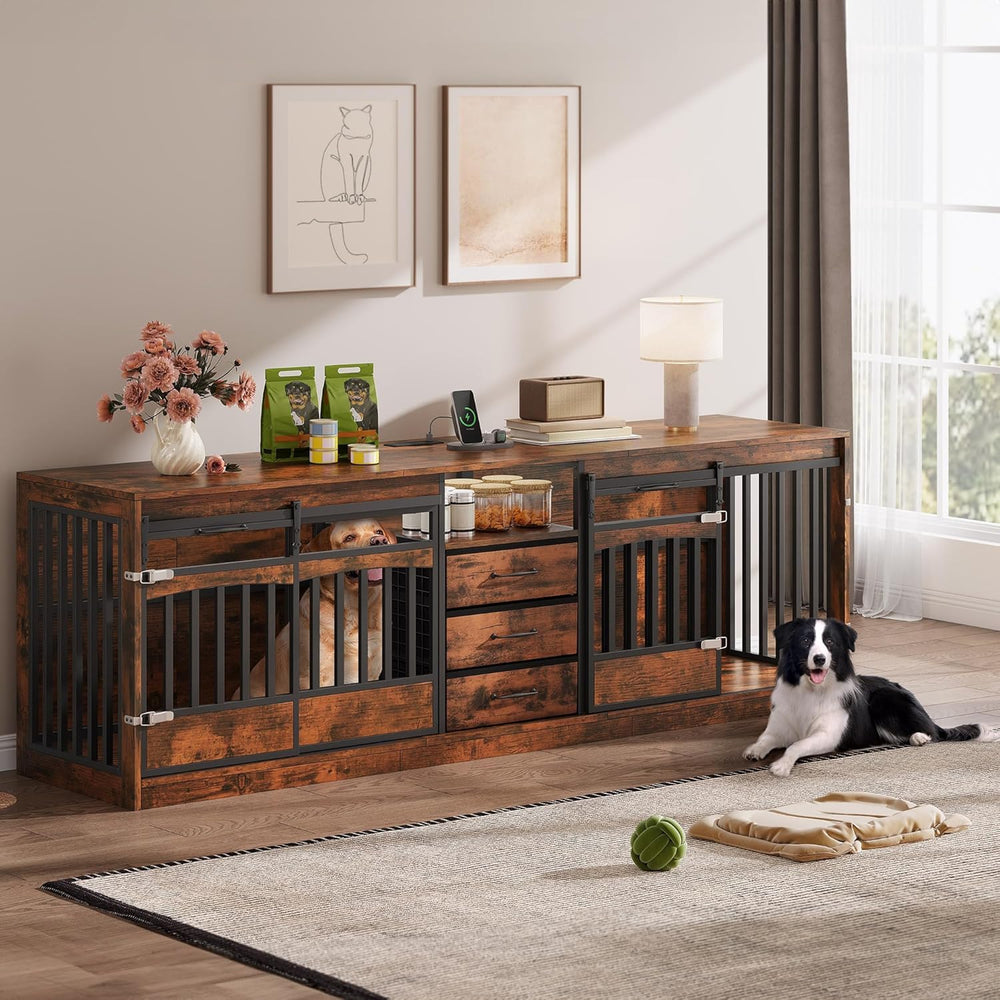 Homiflex brown-finish pet furniture fits modern and rustic spaces.