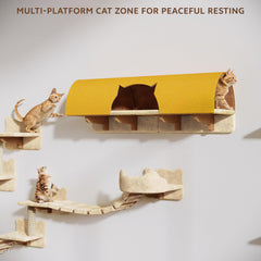 Homiflex cat house condo provides a cozy on-wall retreat.