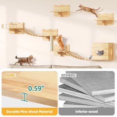 Homiflex cat house perch wood emphasizing a cozy resting spot high on the wall