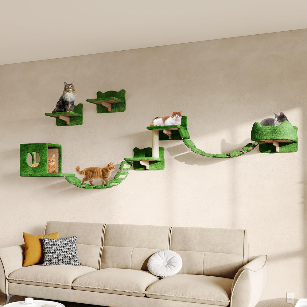 Homiflex cat wall shelves assembly kit showcasing sturdy brackets for secure vertical play.