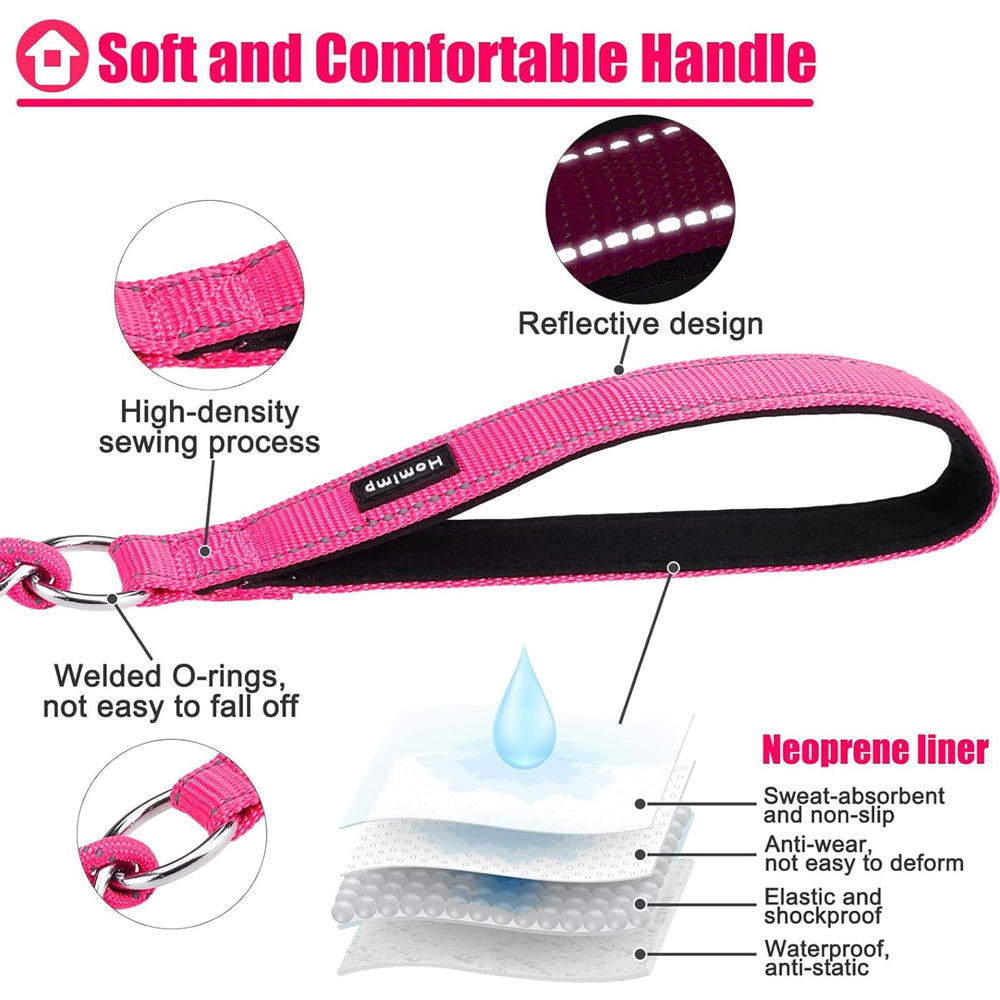 Homimp Chew Proof Dog Leash with a 360-degree hook for tangle-free control.