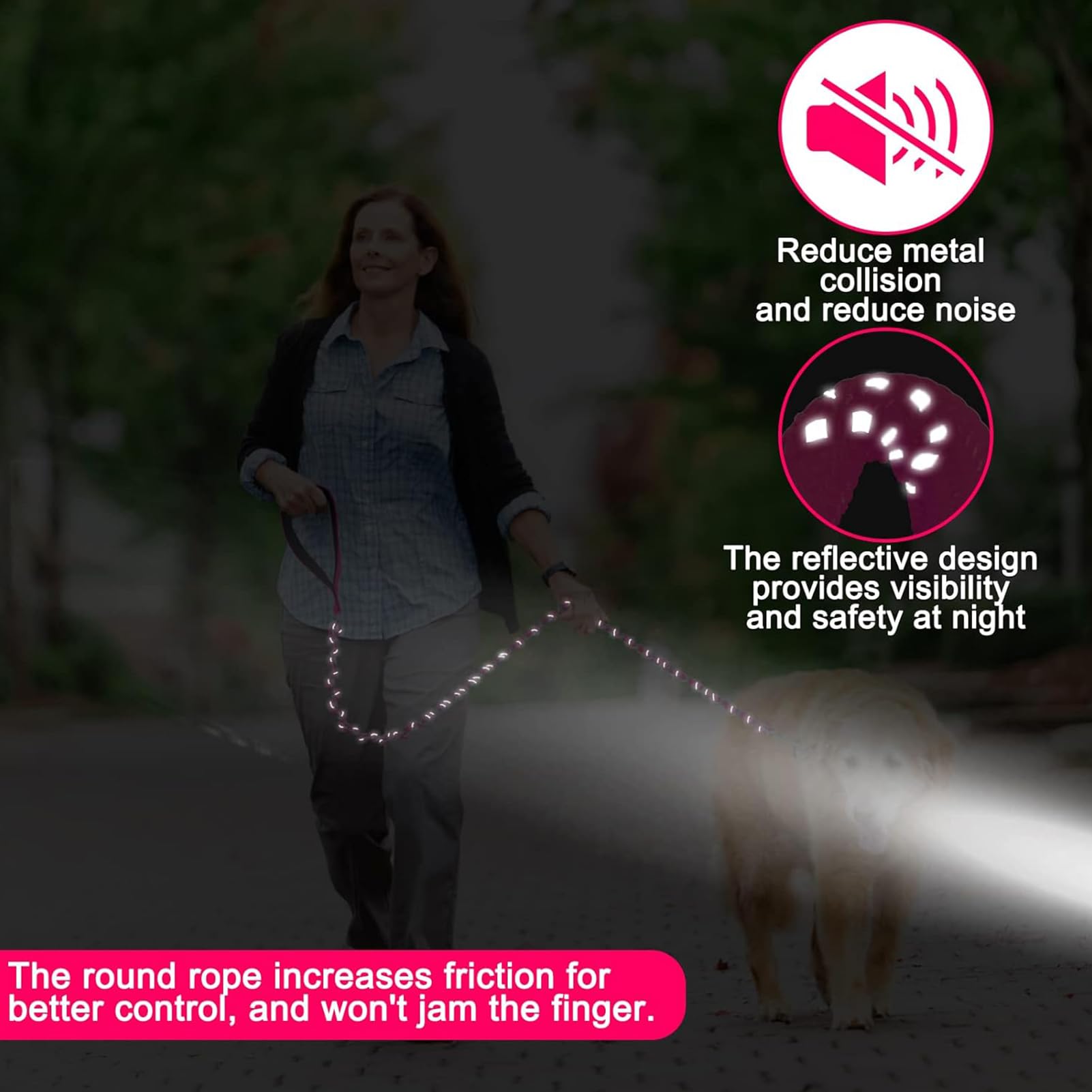Homimp Chew Proof Dog Leash with a padded handle for a soft grip.
