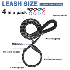 Homimp slip lead color pack shows four colors for matching styles and multiple dogs.