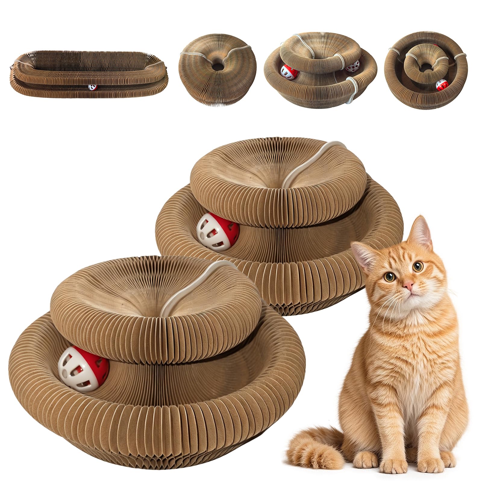 Homlume 2-pack foldable cat pad scratcher board ready for versatile play