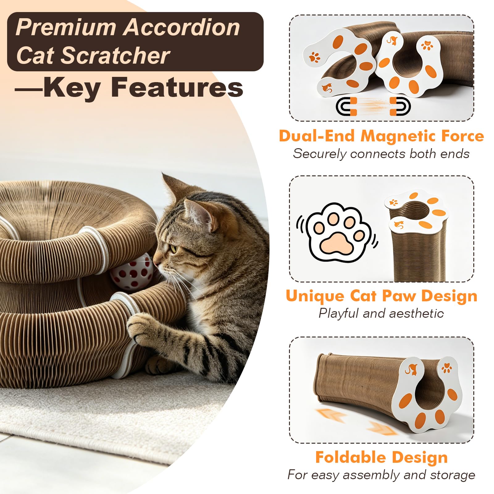 Homlume lightweight portable cat scratcher fits small spaces and travel