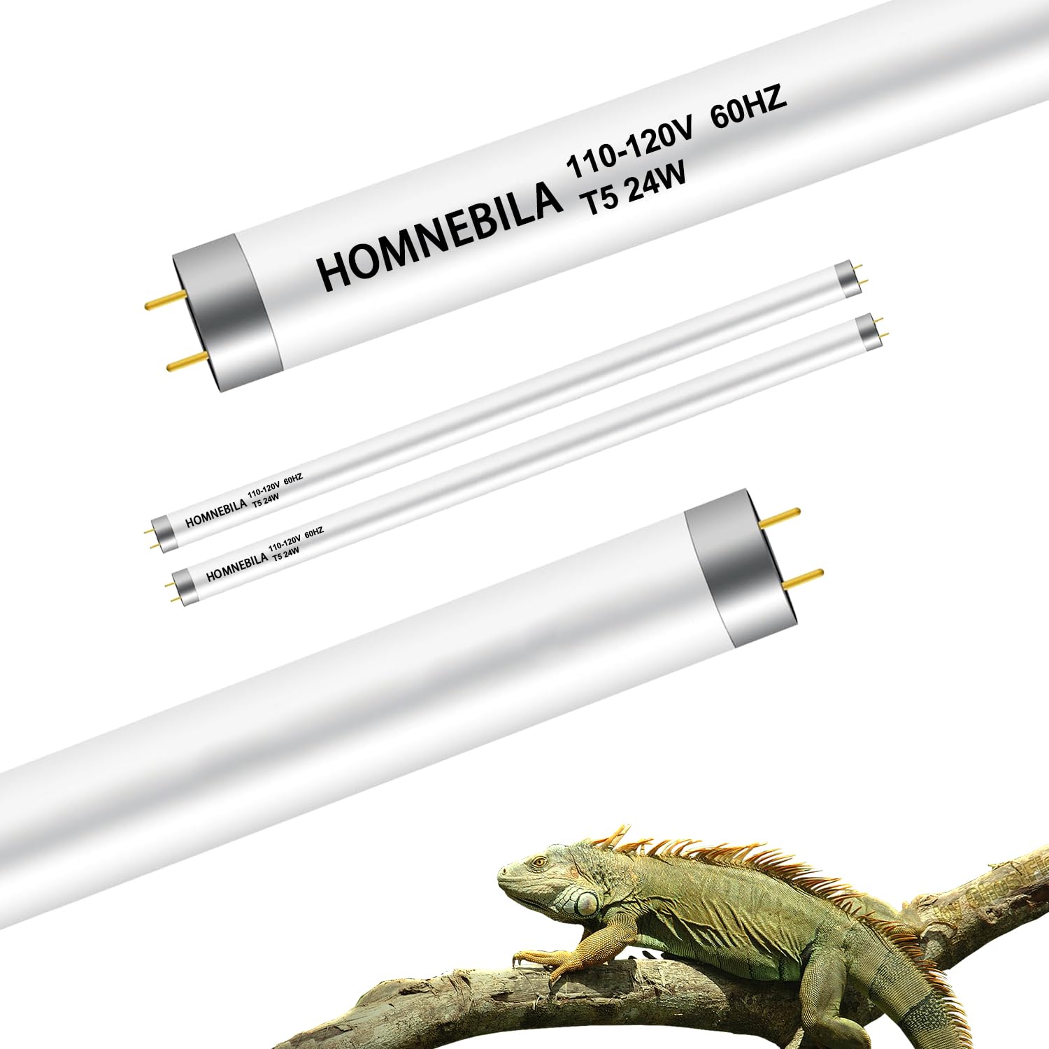 Homnebila T5 UVB 10.0 bulb setup recreates sun-like basking for reptiles.