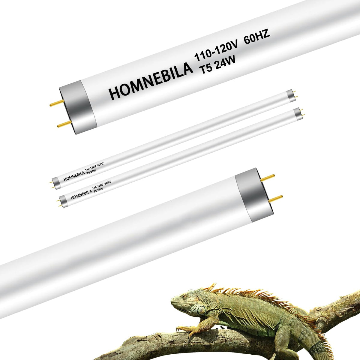 Homnebila T5 UVB 10.0 bulb setup recreates sun-like basking for reptiles.