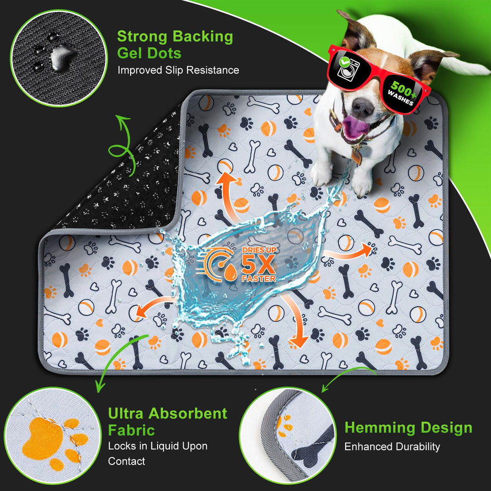 Anti-slip paw-design base keeps the pad securely in place on floors.