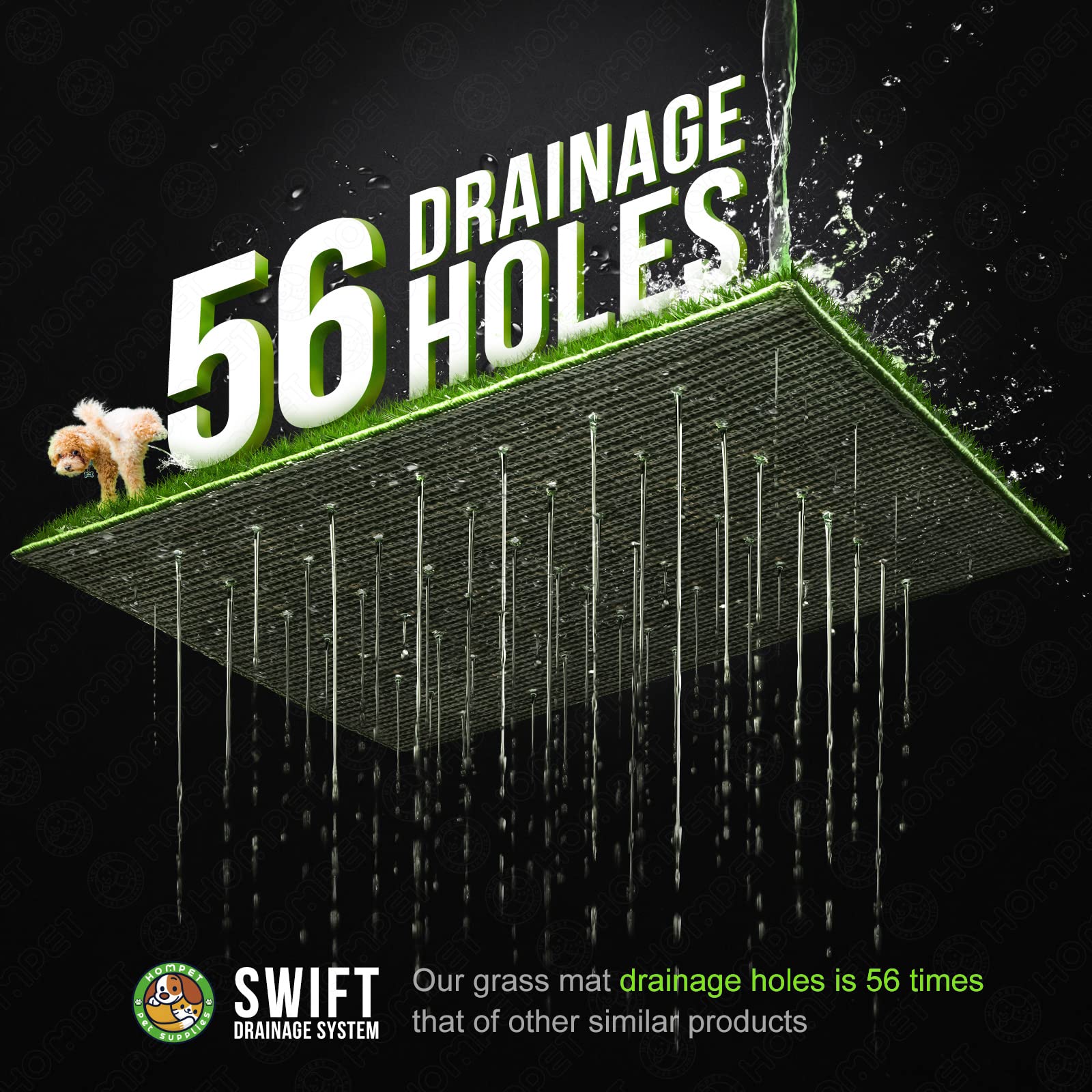 Hompet grass close-up reveals durable UV-resistant turf fibers