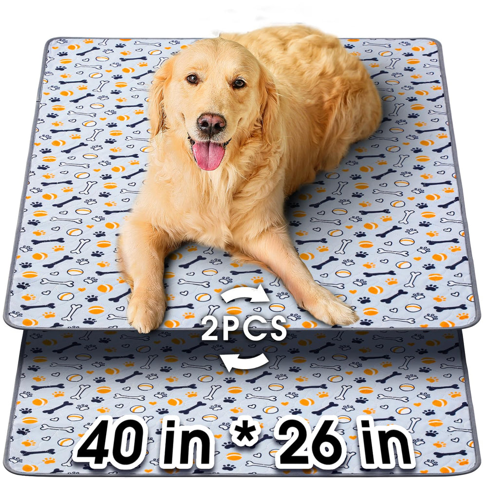 Hompet washable pee pad 40x26 top view shows two-pack setup for easy rotation.