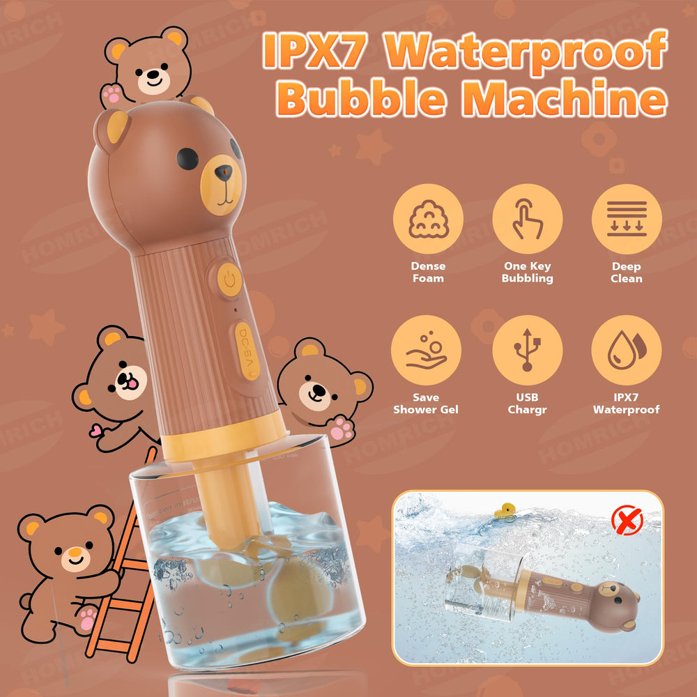 Homrich IPX7 waterproof foam machine ready for splash-friendly bath sessions