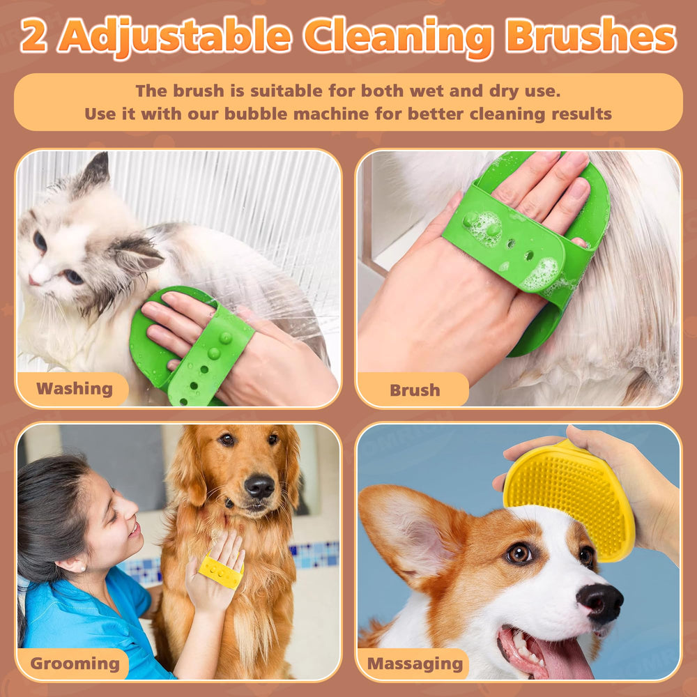 Homrich two-pack dog bath brushes ready for family grooming routines
