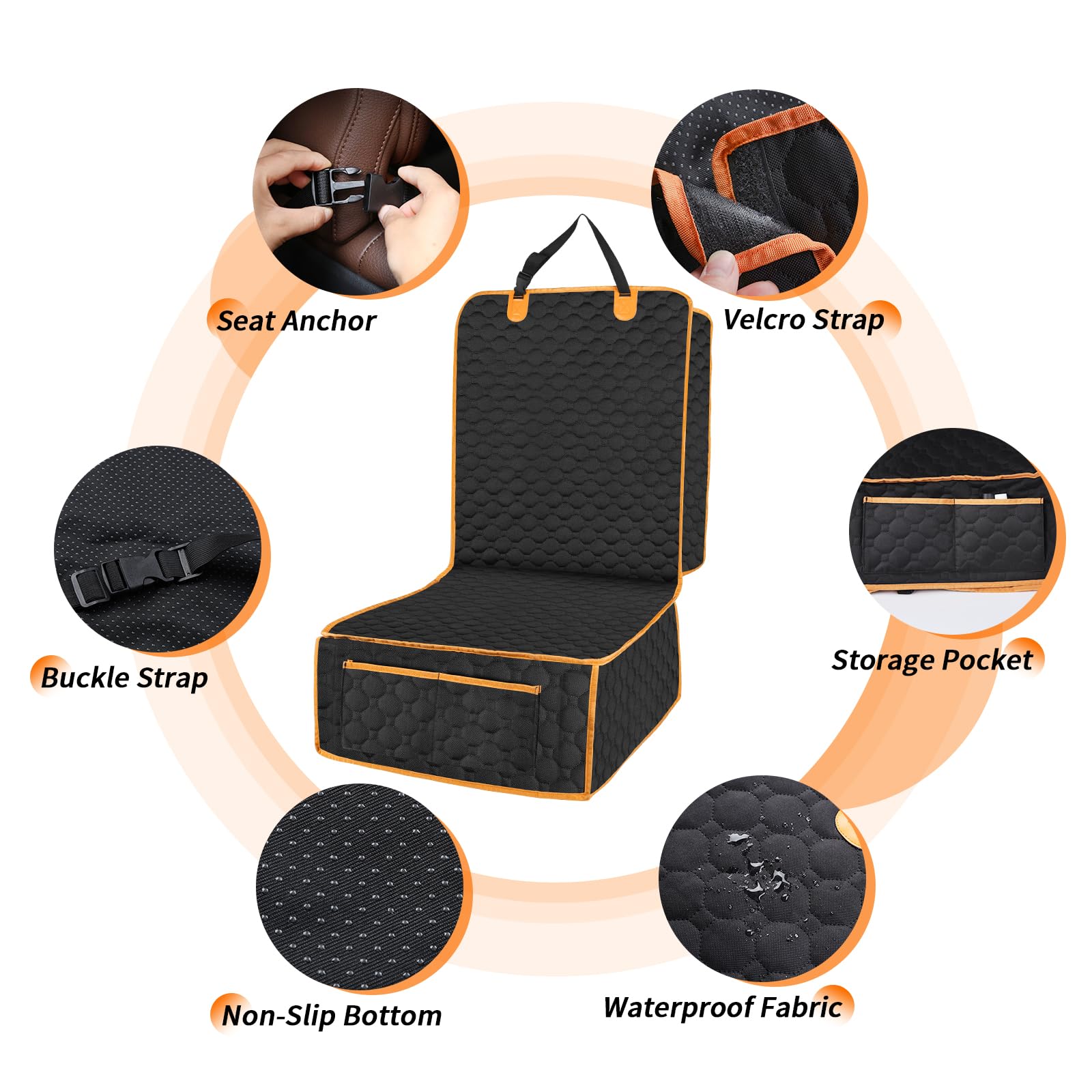 Homsunyi anti-slip bottom and seat anchor prevent shifting while driving.