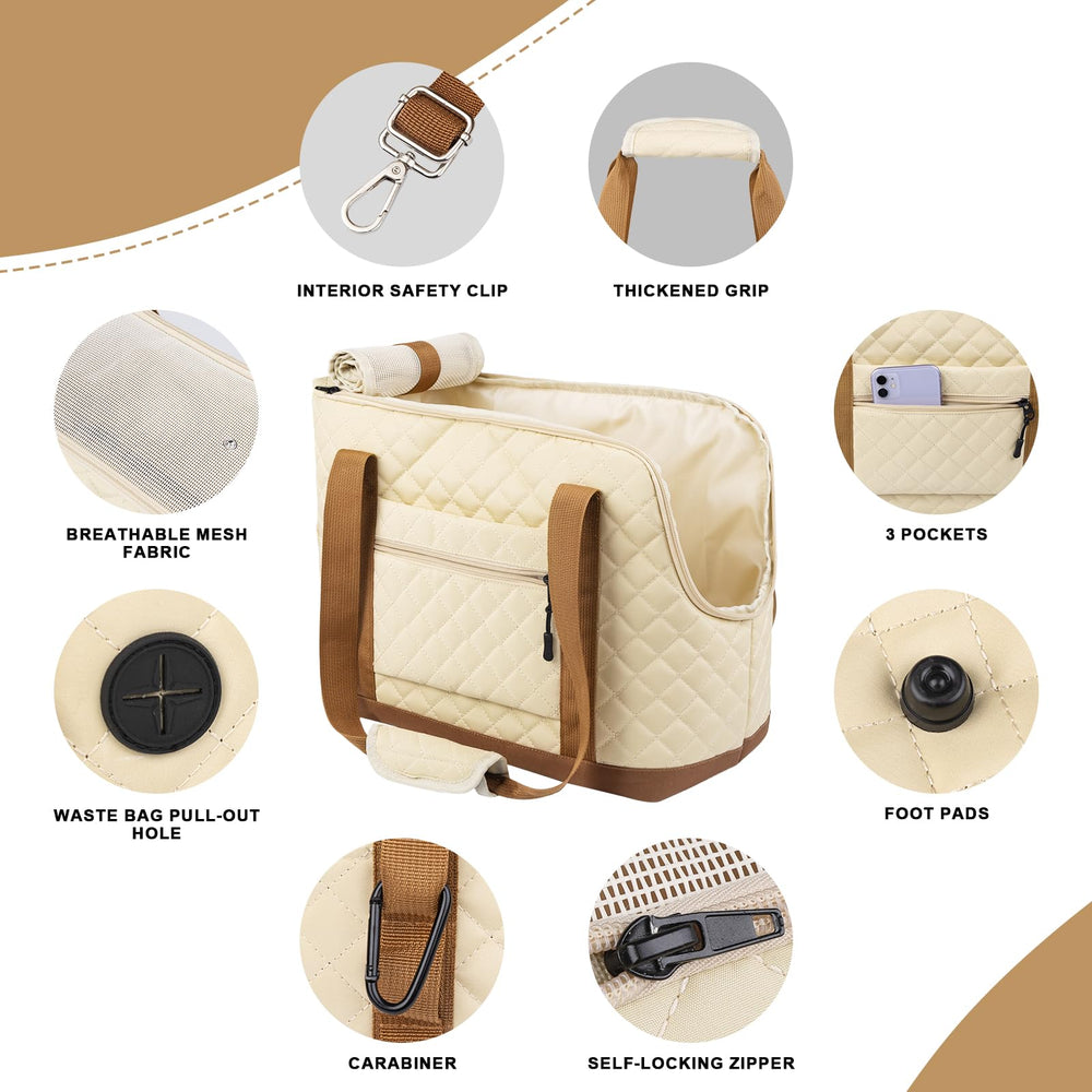 Homsunyi dog purse carrier removable bottom board provides stable support for all seasons