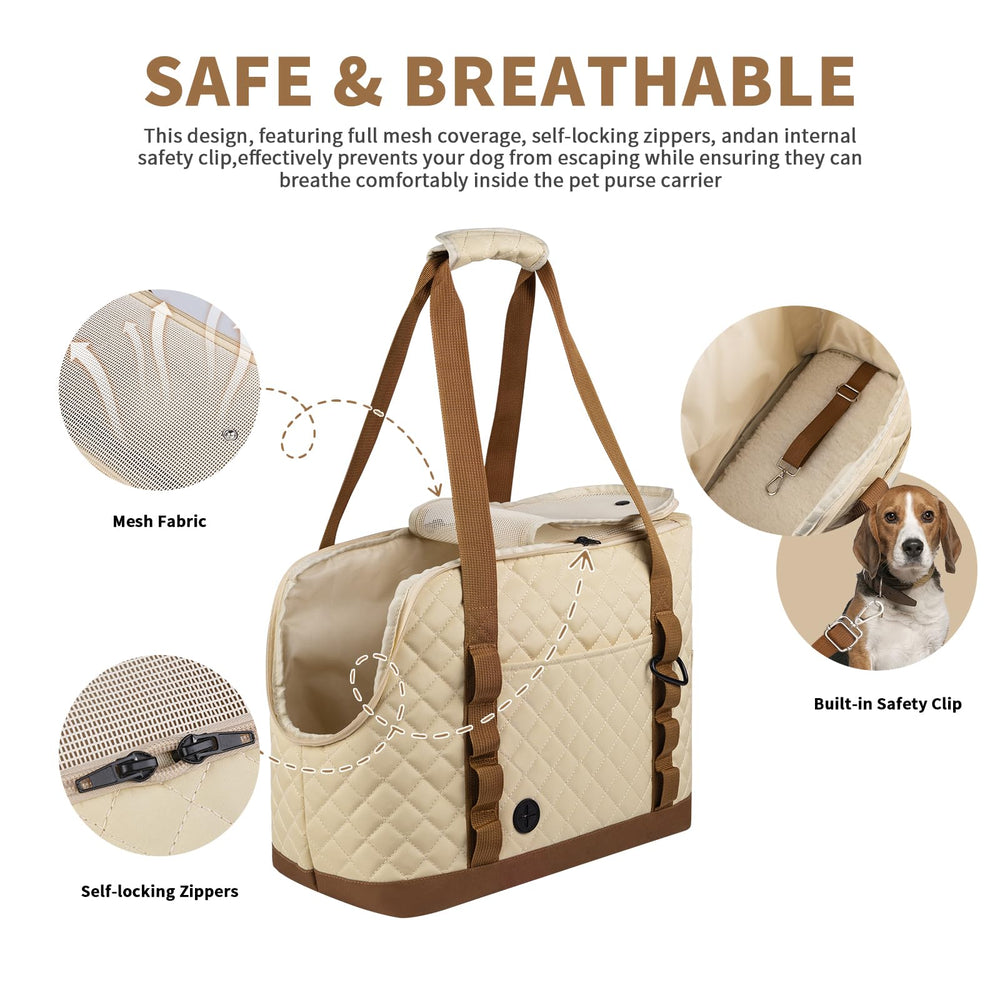 Homsunyi dog purse carrier breathable top mesh keeps pets comfortable