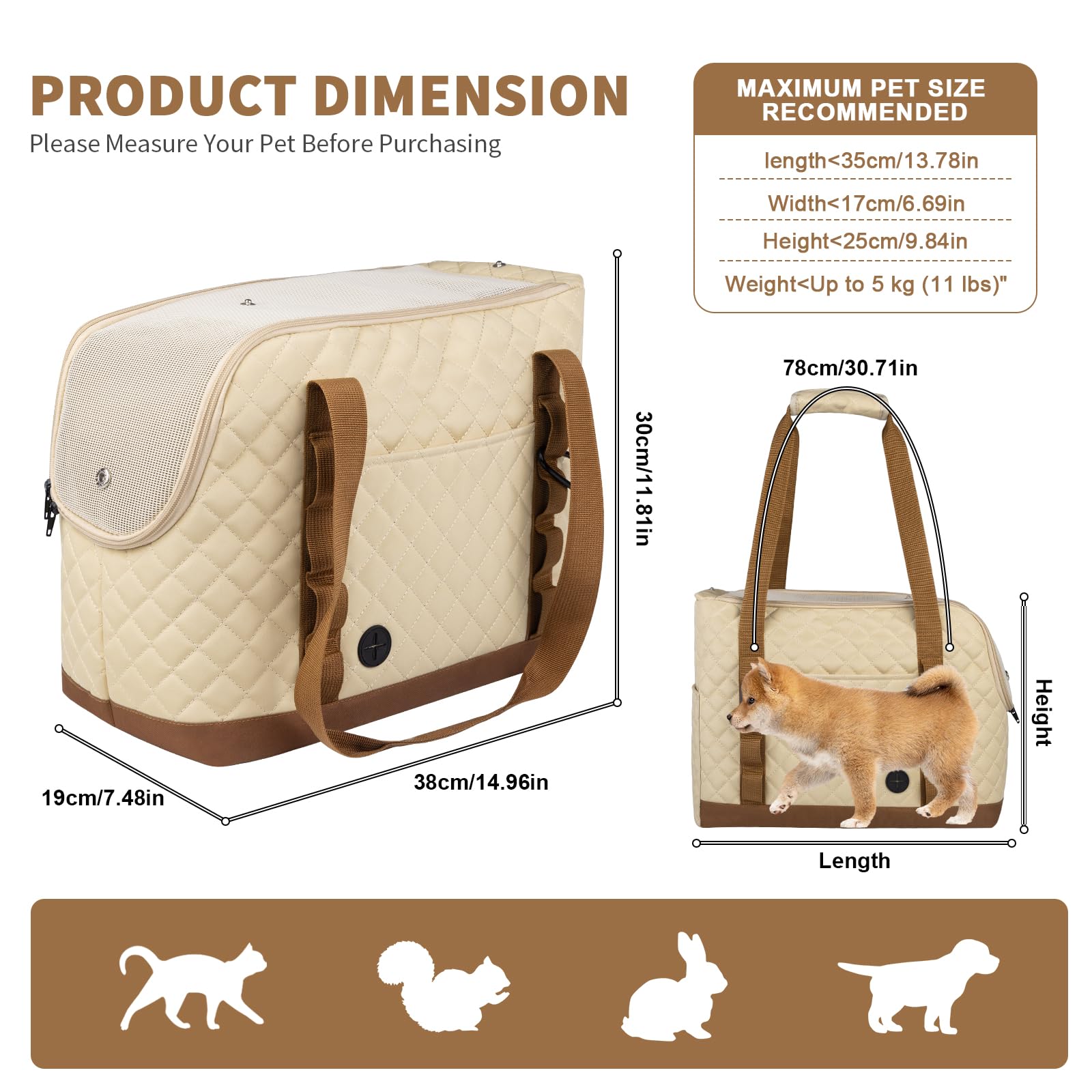 Homsunyi dog purse carrier foldable design enables compact storage