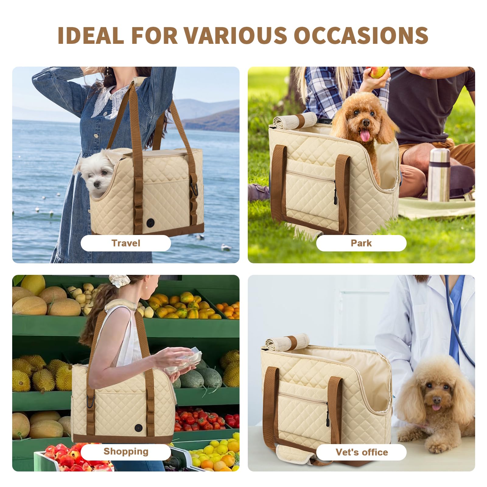 Homsunyi dog purse carrier machine-washable fabric for easy cleaning