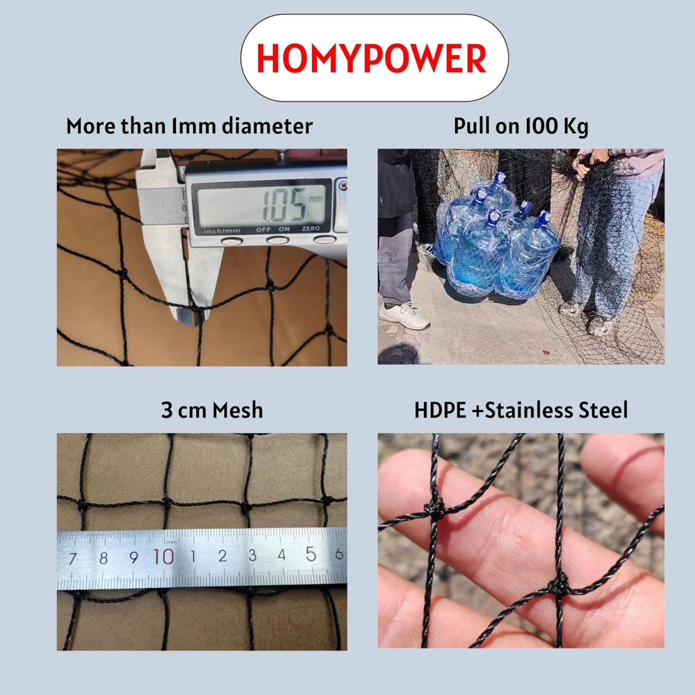 HOMYPOWER cat netting 3x3 cm mesh allows ventilation and visibility