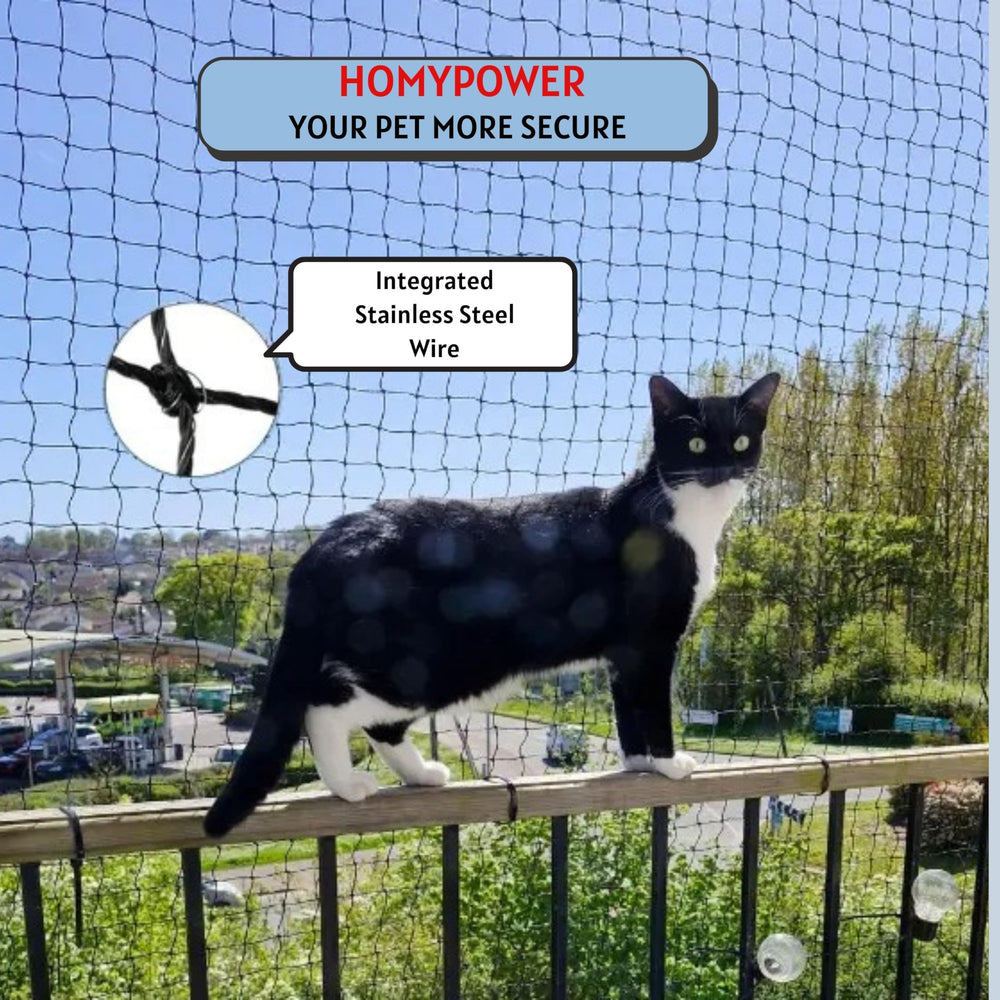 HOMYPOWER cat netting durable HDPE and stainless wire construction