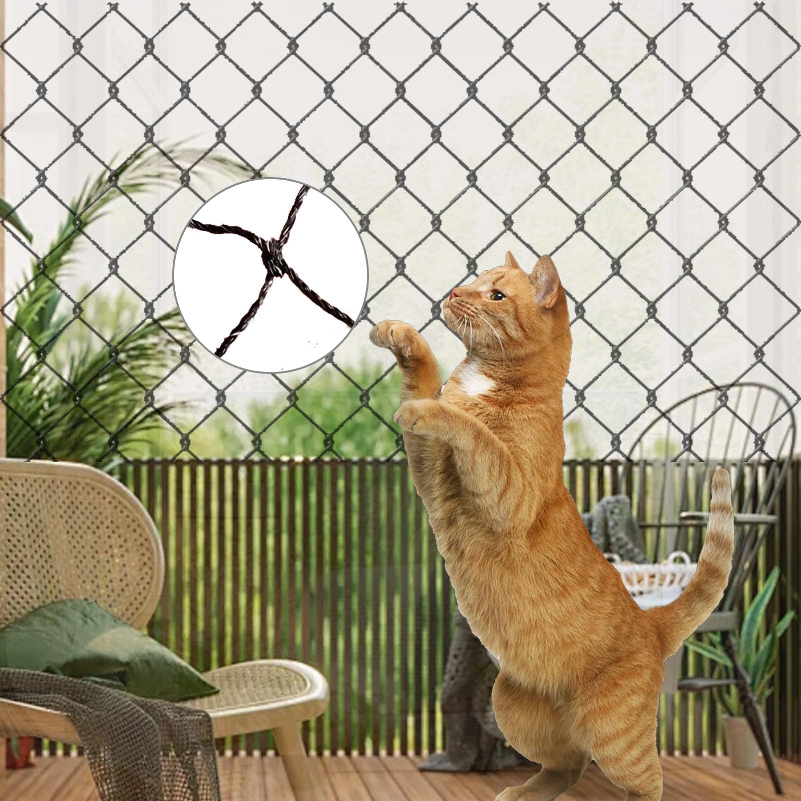 HOMYPOWER cat netting safety barrier for pets on apartments and porches