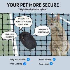 HOMYPOWER cat netting UV weather-resistant for year-round balcony safety