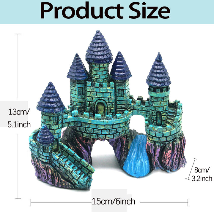 HoneTeek castle hideout in resin provides safe shelter for bettas and small tank mates.